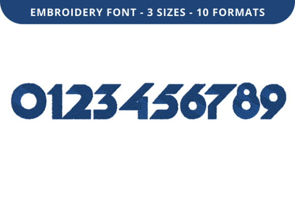 Angle Font 0 to 9 Embroidery Font