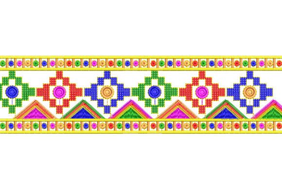 Cross Stitch Geometric Border