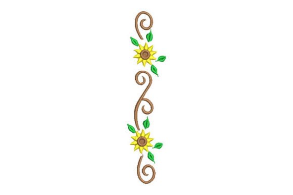 Daisy with Leaves Embroidery Design