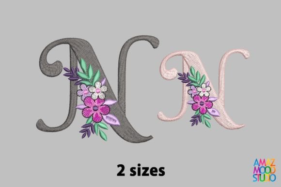 Letter N Floral Monogram