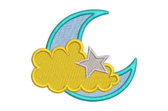 Moon Cloud and Star: A Quietly Confident Embroidery Design