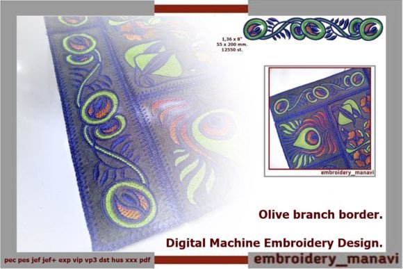 Olive Branch Border: Elegant Art Nouveau for Meaningful Gifts