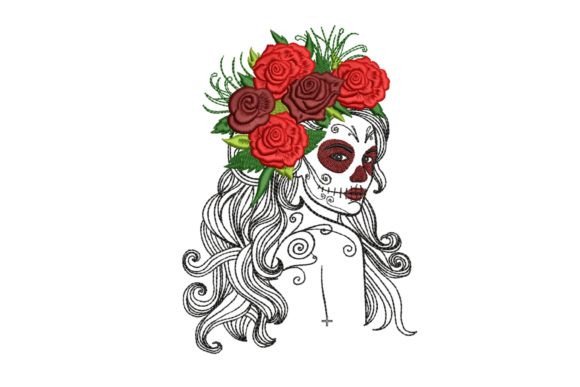 Santa Muerte Holy Death Embroidery
