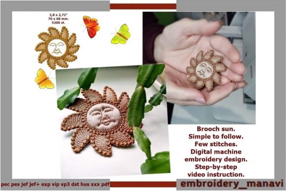 Sun Brooch Embroidery Design Review