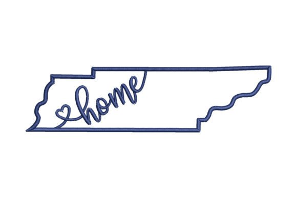 Tennessee State of America Embroidery Design