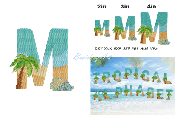 Tropical Font M: A Craft Fair-Ready Embroidery Design