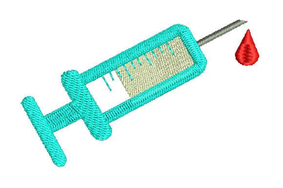 Vaccination Needle Embroidery Design